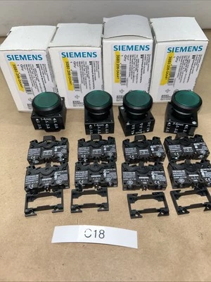 (4) Suporte de Lâmpada Siemens 3SB3 206-0AA41 Botão Verde (Novo Na Caixa) Frete Rápido! - Imagem 1 de 4