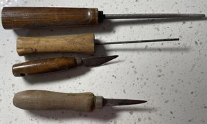 Konvolut 4 Holzgriff Vintage/Primitive Werkzeuge - unsigniert - Bild 1 von 8
