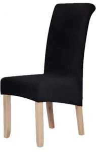 Stretch Chair Covers for Dining Room,Black Set of 4 Velvet Large Dining Slipover - Picture 1 of 7