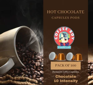 Hot Chocolate Capsules Pods - Nespresso Compatible - 100 Pack, Premium Belgium - Picture 1 of 5