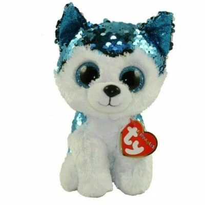 ty Flippables / Beanie Boo´s Hund Husky " Slush " ca. 15 cm mit Wendepailetten