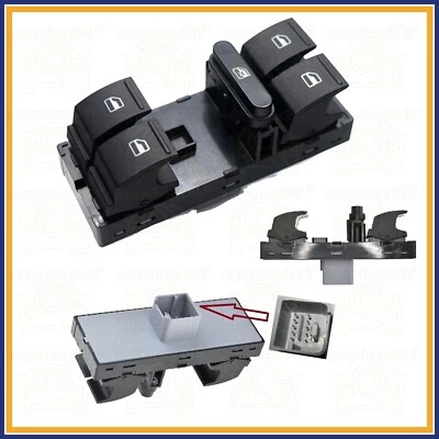PULSANTIERA ALZACRISTALLI PER GOLF 5 6 PASSAT POLO 6R TIGUAN TOURAN INTERRUTTORE - Imagen 1 de 4
