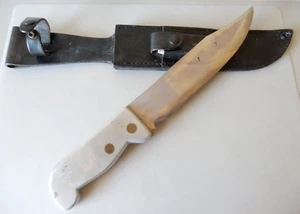 Custom Bowie Knife 14" with 8.5" Blade, Aluminum Handle, Leather Sheath, stone - Picture 1 of 15