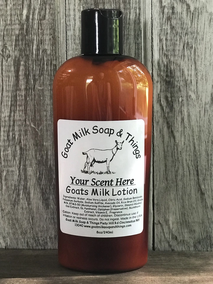 LOTION Goats Milk Scented Body 8oz NO Parabens Moisturizing 160 Scents U Choose  - Image 1 of 1