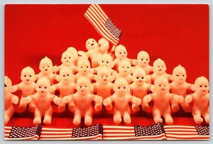 Postcard American Babies by Virginia McCaffray American Flags Dolls - Picture 1 of 2