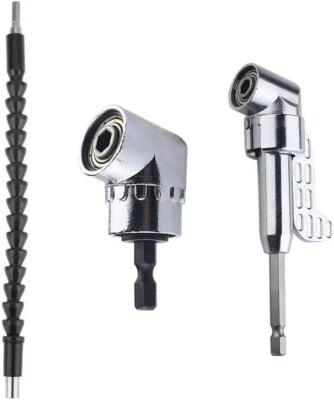 Adaptador de enchufe de taladro de ángulo recto de 105 grados de 3 piezas broca de extensión de eje flexible Foto 1 de 4