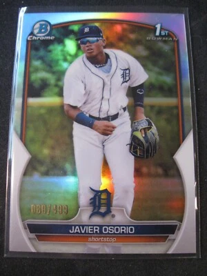 JAVIER OSORIO 2023 1st Bowman Chrome Prospects REFRACTORS #BCP-4 Tigers 080/499 - Image 1 of 2