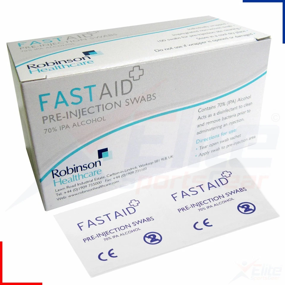 Fast Aid Pre-Injection Swabs 70% IPA Alcohol Wipes Piercing Tattoo Medical - Image 1 of 1