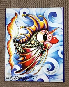 New Orleans PUCKER FISH  Jamie Hayes ART PRINT SIGNED 16x20 Limited Edition - Picture 1 of 1