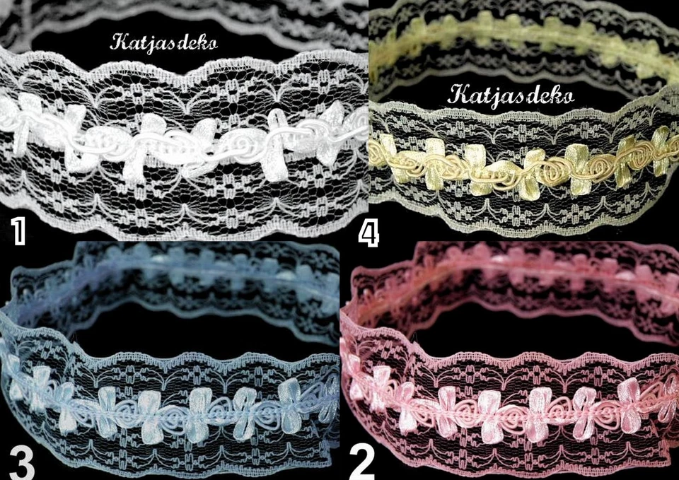 Lace Synthetic Trim Embellishment Patch Floral Lace Trim Tilda Shabby - Image 1 of 1