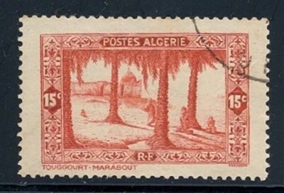 ALGERIA #84 15c Kings' Tombs near Touggourt Algerie USED VF HR P13 By Hand 1936 - Image 1 of 2