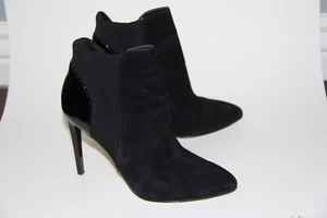 French Connection size 37 US6.5 Morgann black suede leather pumps boots - Picture 1 of 12