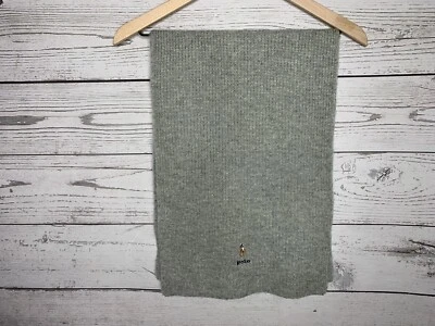 "Bufanda acanalada tejida de mezcla de lana gris Polo Ralph Lauren para hombre 76"" x 13"" nueva con etiquetas" Foto 1 de 2