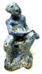 Weird Paperweight Man Sitting on a Stump Nude Abstract Art Small Figurine (G32) - Picture 1 of 5