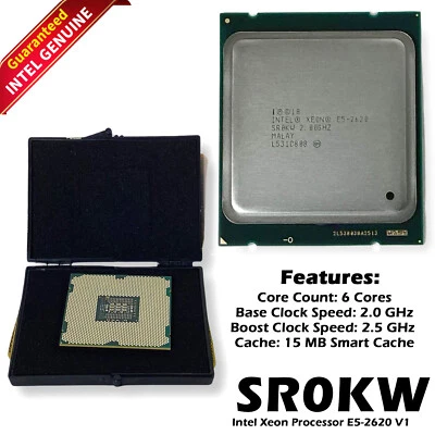 Intel Xeon E5-2620 6 Core 2.00GHz LGA 2011 15 MB L3 Processor SR0KW 6Y6H0 - Image 1 of 4