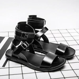 Herren Gladiatoren Sandalen Hoch Schnalle Riemen Schnürung Offene Zehe Römer Schuhe Größe - Bild 1 von 16