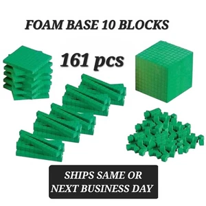 161 Pcs Foam Base Ten Blocks for Kids Classroom Home School Learn Counting Math - Picture 1 of 3