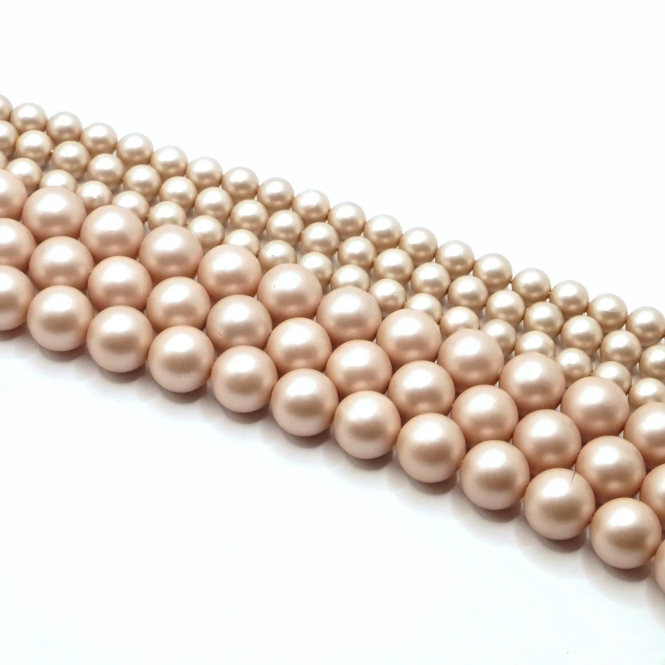 NELLYS  Perlen Muschelkernperlen creme matt edel   Strang Edelsteine - Bild 1 von 1