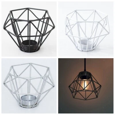 Metal Retro Café Adorno Bombilla Protector Pantalla Jaula Techo Colgante Luz Cubierta Foto 1 de 4