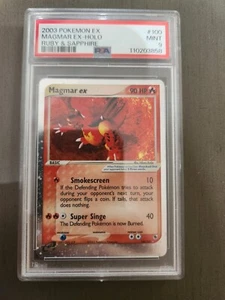 2003 Pokemon EX Ruby & Sapphire #100 Magmar EX Holo PSA 9 Mint - Picture 1 of 2