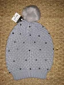 Mixit Mujer Brillo y Brillo Gorro Pom Pom Talla O/S - Imagen 1 de 3