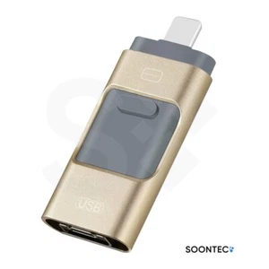 64 GB Gold 3.0 USB-Stick Memory Stick 3 in1 MICRO USB/PC/iPhone - Bild 1 von 6