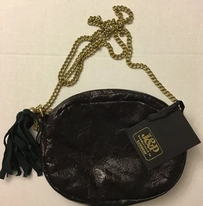 J&P LONDON Crossbody Handbag Purse Hand Made Printed Leather Katie Brown NWT New - Picture 1 of 7