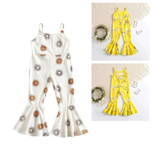 Kids Girls Romper Bohemia Corset Jumpsuit Strap Harem Pants Overalls Bodysuit - Picture 1 of 15