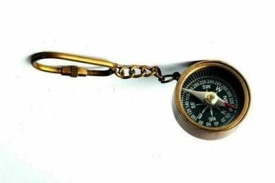 Vintage pocket brass Compass key chain samwerf Compass Key Chain Decorative Gift - Image 1 of 4