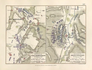 Battaglia Fère-Champenoise 1814 Alison Atlas militare originale 1875 - Foto 1 di 3