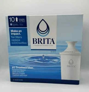 Genuine Brita 10 pack water filters Pitcher standard Replacement OEM 987554 - Picture 1 of 2