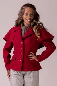 Emmy Design The Screen Siren Jacket - Burgundy Wool - Size UK 6 - US 2 - SE 34 - Bild 1 von 23