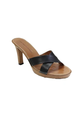 Donald J Pliner Mujer Cuero Correa Cruzada Charla Sandalia Tacones Negro Talla 9 Medi Foto 1 de 4
