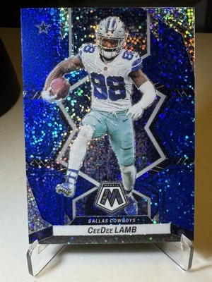2022 Panini Mosaic NFL Football. CeeDee Lamb Blue Sparkle Mosaic Prizm - Image 1 of 4