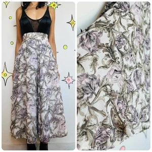 Vintage 70s White & Lilac Floral Whimsy Boho Fairy Grunge Maxi Skirt – Small - Picture 1 of 12