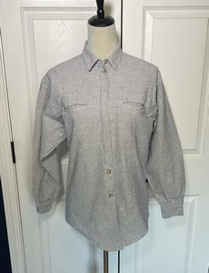 Vintage Ruff Hewn Linen Blend Button Down Collared Shirt Size Medium - Picture 1 of 11
