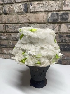 Women's Pill Box Hat Vintage Valerie Modes Floral Lace Leafs-Derby Style Hat - Picture 1 of 17