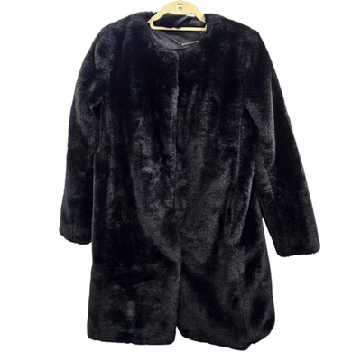 Abrigo Banana Republic Mujer XS Imitación Piel Negro Chaqueta Mob Wife Glam Lujo Completo Foto 1 de 4