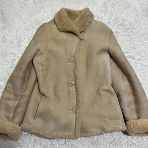 Burberry London Mouton Jacke Mouton Mantel Lederjacke Boa Gr. 40 - Bild 1 von 11