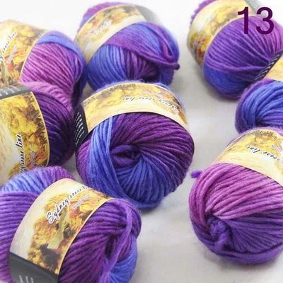 LOTE DE VENTA de 8 madejas X 50 g NUEVAS gruesas coloridas para tejer a mano puntajes hilo de lana 13 Foto 1 de 4