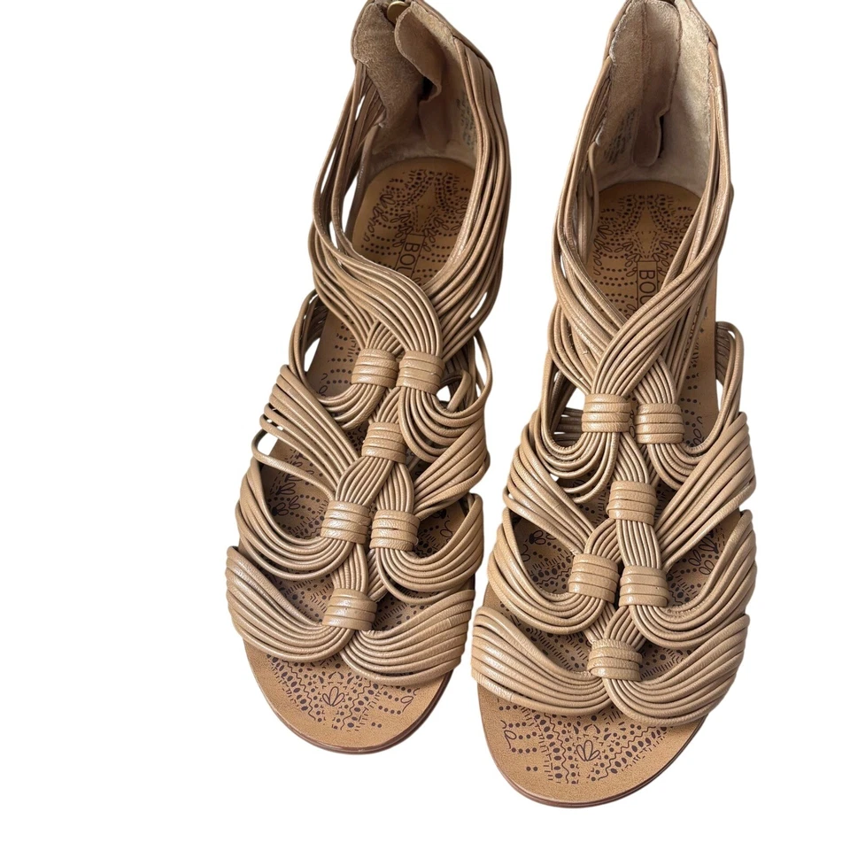 Sandalias Gladiador Boutique 9 Tostadas con Tiras para Mujer 6 Cuero Cremallera Trasera Foto 1 de 4