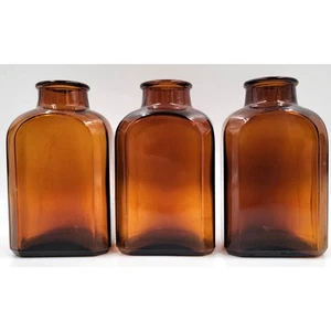 Botellas de tabaco ámbar frascos de vidrio marrón abuela vintage años 50 lote de 3 - Imagen 1 de 5
