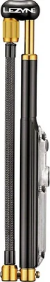Bomba de accionamiento de choque digital Lezyne 350 psi con cabezal portabrocas de pérdida cero, negro/dorado Foto 1 de 3
