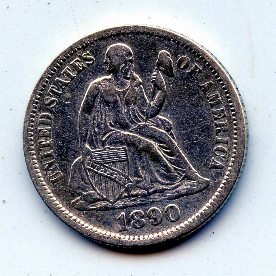 1890-p SEATED LIBERTY DIME - SCARCE !! - Image 1 of 2