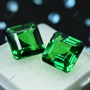 Tsavorite Garnet Certified Jewelry Making Loose Gemstone 20 Ct Green Square Cut - Picture 1 of 8