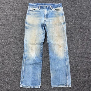Vintage Wrangler Denim Jeans - Mens Sz 34x30 936PWD Blue Distressed Whiskering - Picture 1 of 7