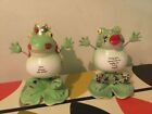 Rare Fanciful Frogs Figurines Bobble Frogs  6343 Horny Toad 6342 Frog Prince