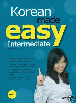 Korean Made Easy INTERMEDIATE LEVEL Book Audio CD K-POP K-Drama Practical Talk - Image 1 of 4