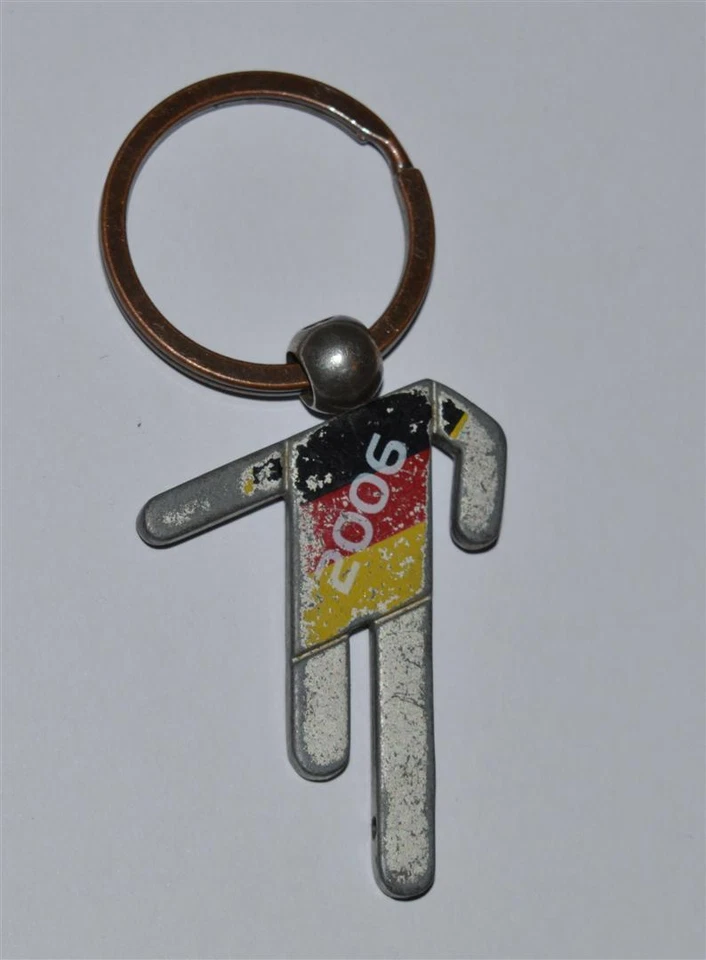 2006 World Cup Germany FIFA football player in jersey soccer metal keychain rare - Image 1 of 3
