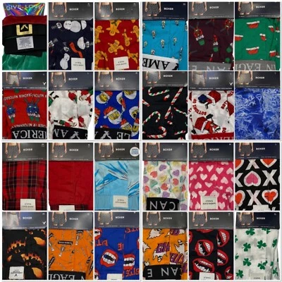 Roupa íntima boxer popeline Natal American Eagle nova com etiquetas tamanho XS-S-M-L-XL #53A - Imagem 1 de 4